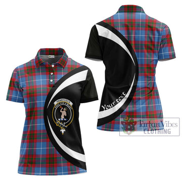 Pennycook Tartan Women's Polo Shirt with Family Crest Circle Style