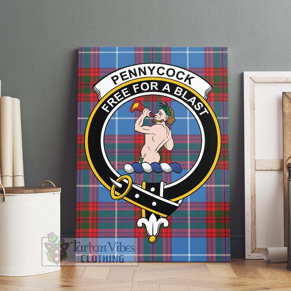 Pennycook Tartan Canvas Print Wall Art with Family Crest Without Frame - Tartan Vibes Clothing