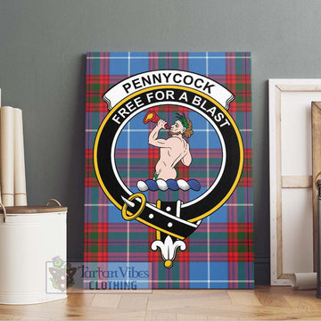 Pennycook Tartan Canvas Print Wall Art with Family Crest