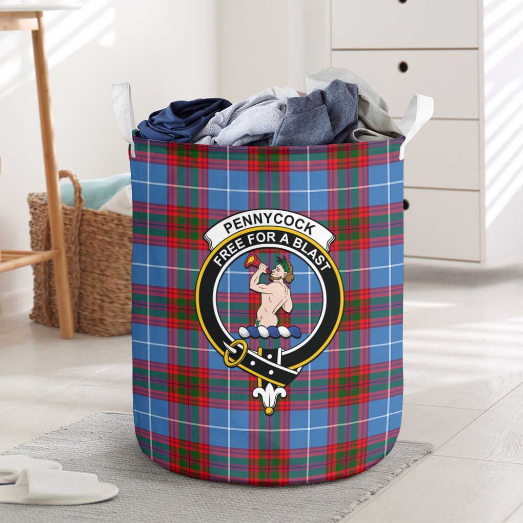 Pennycook Tartan Laundry Basket with Family Crest One Size - Tartanvibesclothing Shop