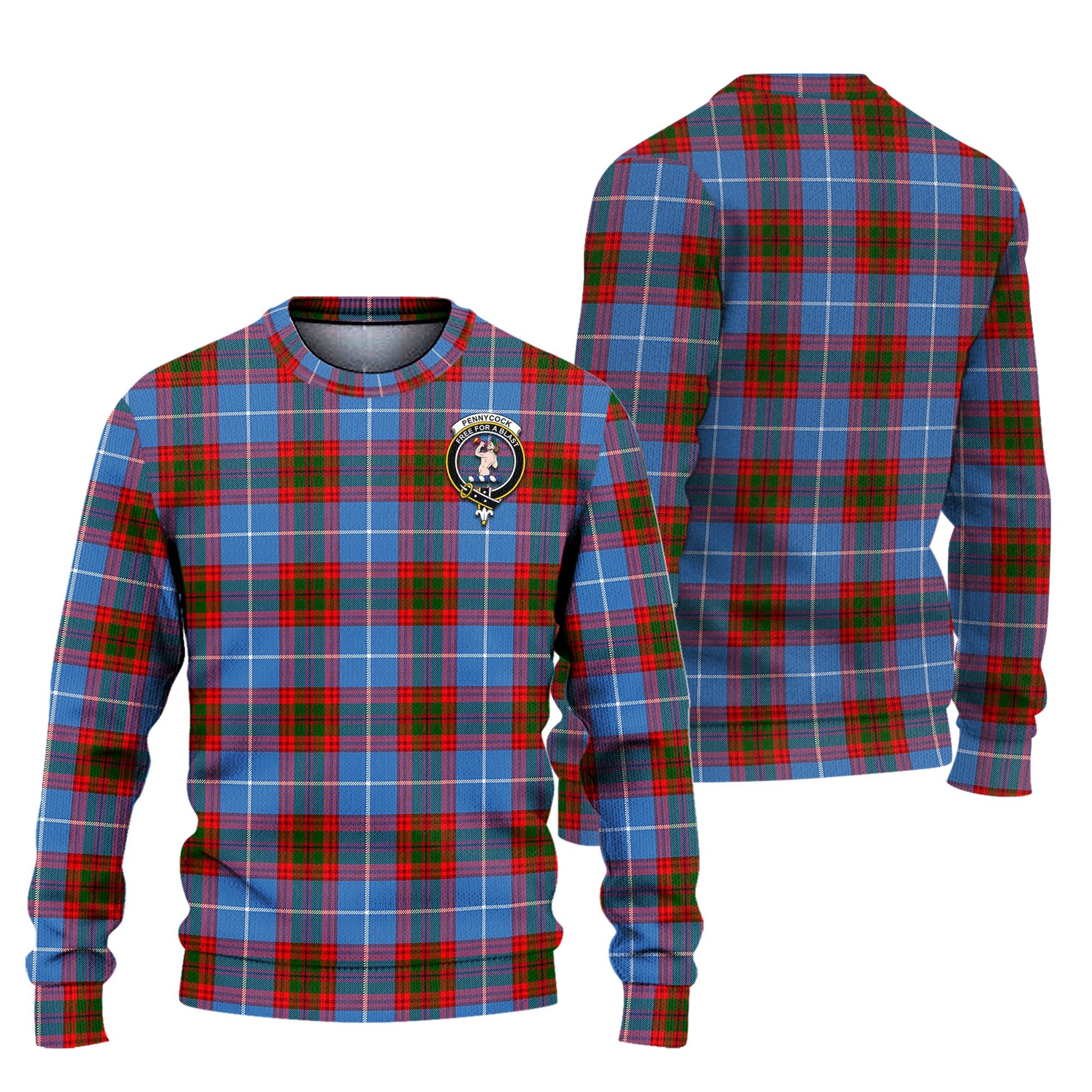 Pennycook Tartan Knitted Sweater with Family Crest Unisex - Tartanvibesclothing