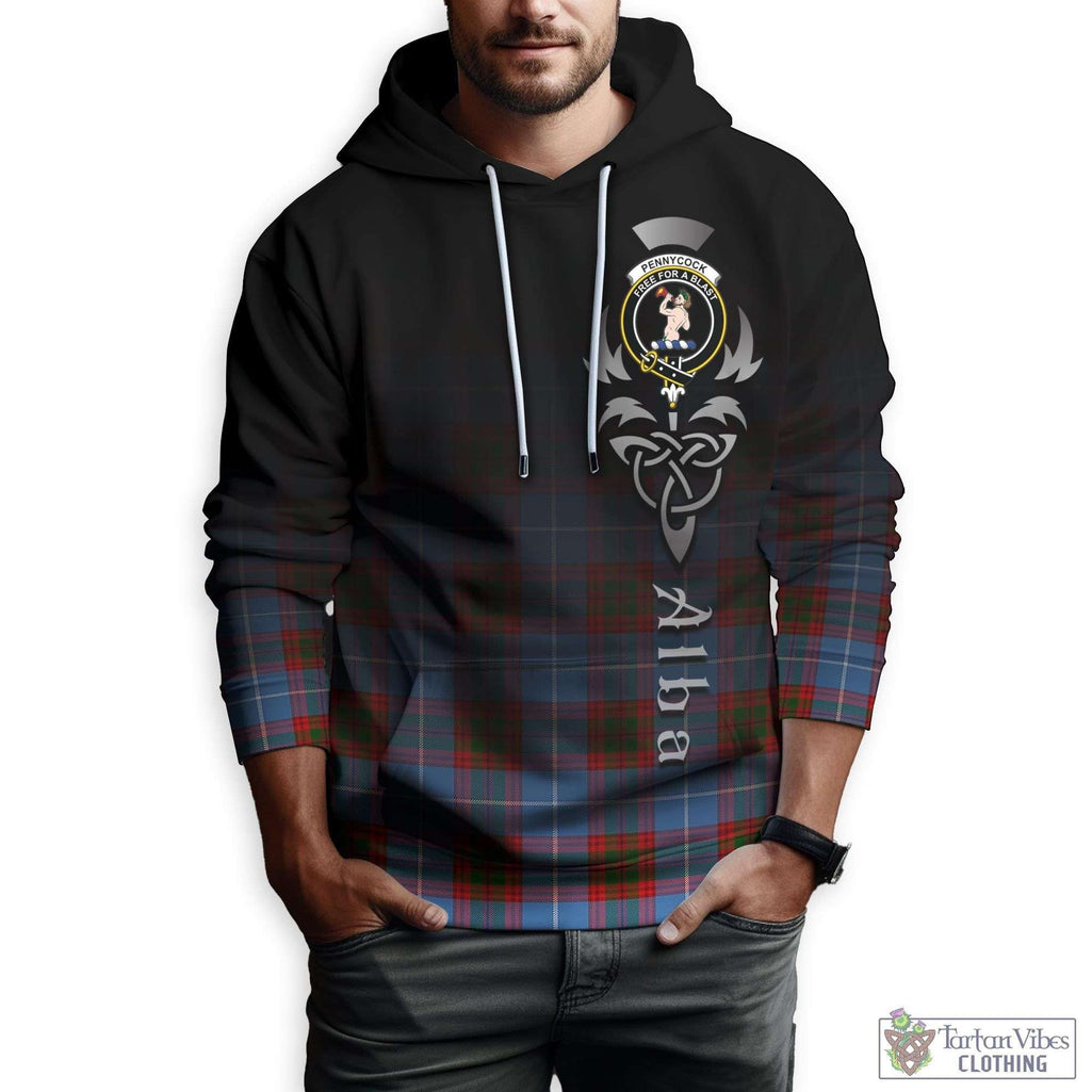 Tartan Vibes Clothing Pennycook Tartan Hoodie Featuring Alba Gu Brath Family Crest Celtic Inspired