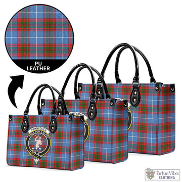 Pennycook Tartan Luxury Leather Handbags with Family Crest