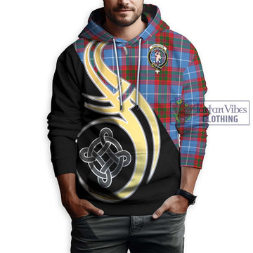 Pennycook Tartan Hoodie with Family Crest and Celtic Symbol Style