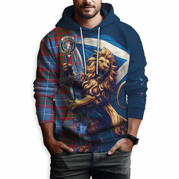 Pennycook Tartan Family Crest Hoodie with Scottish Majestic Lion