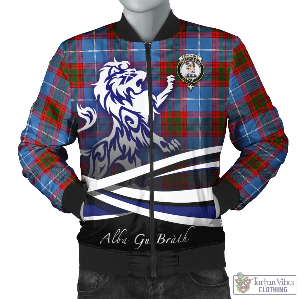 Tartan Vibes Clothing Pennycook Tartan Bomber Jacket with Alba Gu Brath Regal Lion Emblem