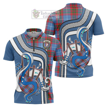 Pennycook Tartan Zipper Polo Shirt with Epic Bagpipe Style