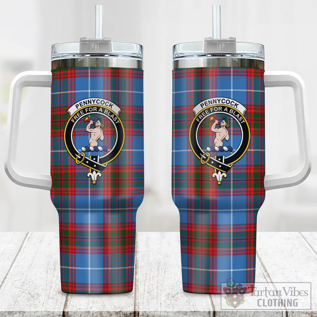 Tartan Vibes Clothing Pennycook Tartan and Family Crest Tumbler with Handle