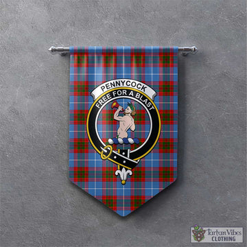 Pennycook Tartan Gonfalon, Tartan Banner with Family Crest