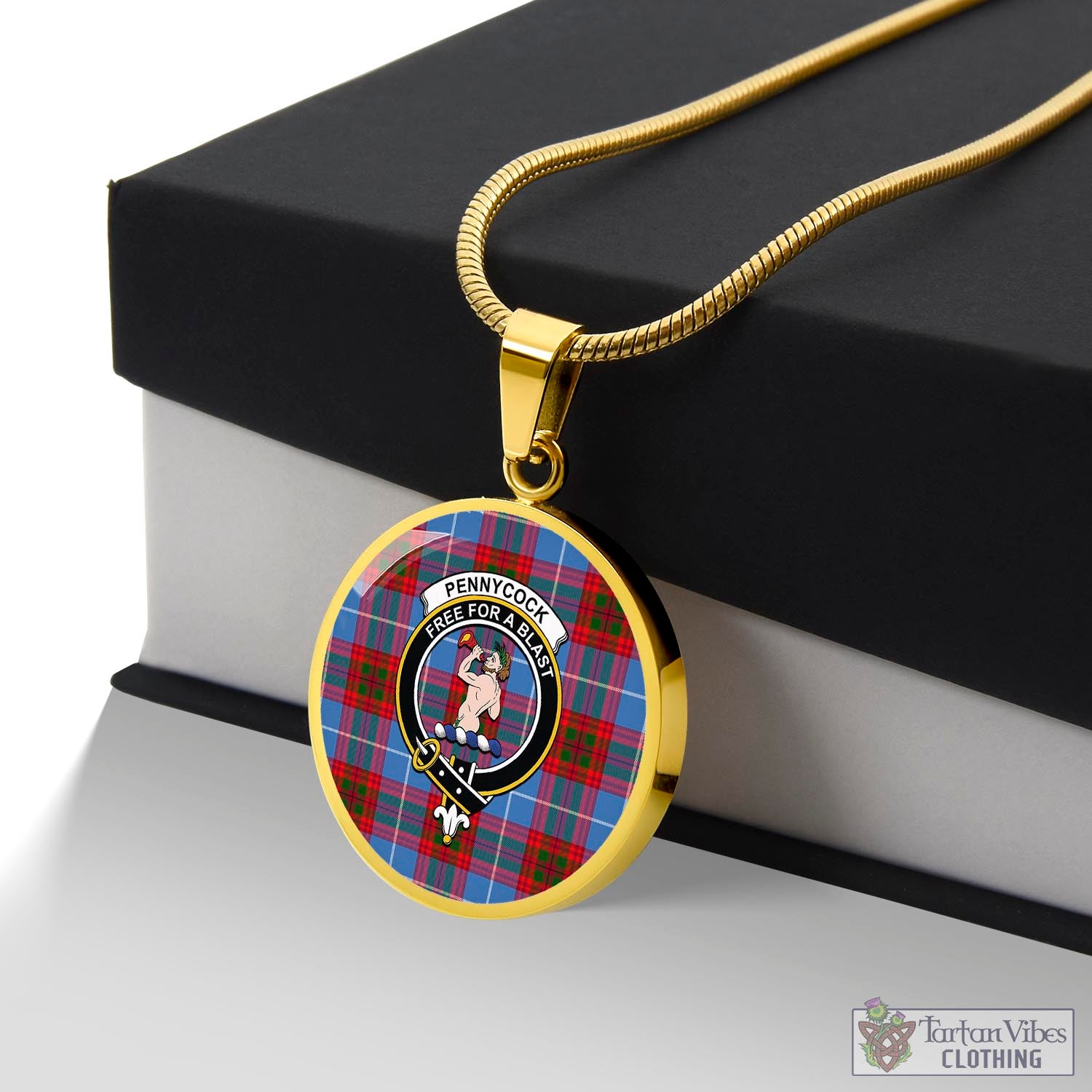 Tartan Vibes Clothing Pennycook Tartan Circle Necklace with Family Crest