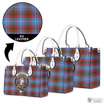 Pennycook Tartan Luxury Leather Handbags with Family Crest