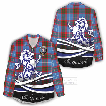 Pennycook Tartan Women's Casual Shirt with Alba Gu Brath Regal Lion Emblem