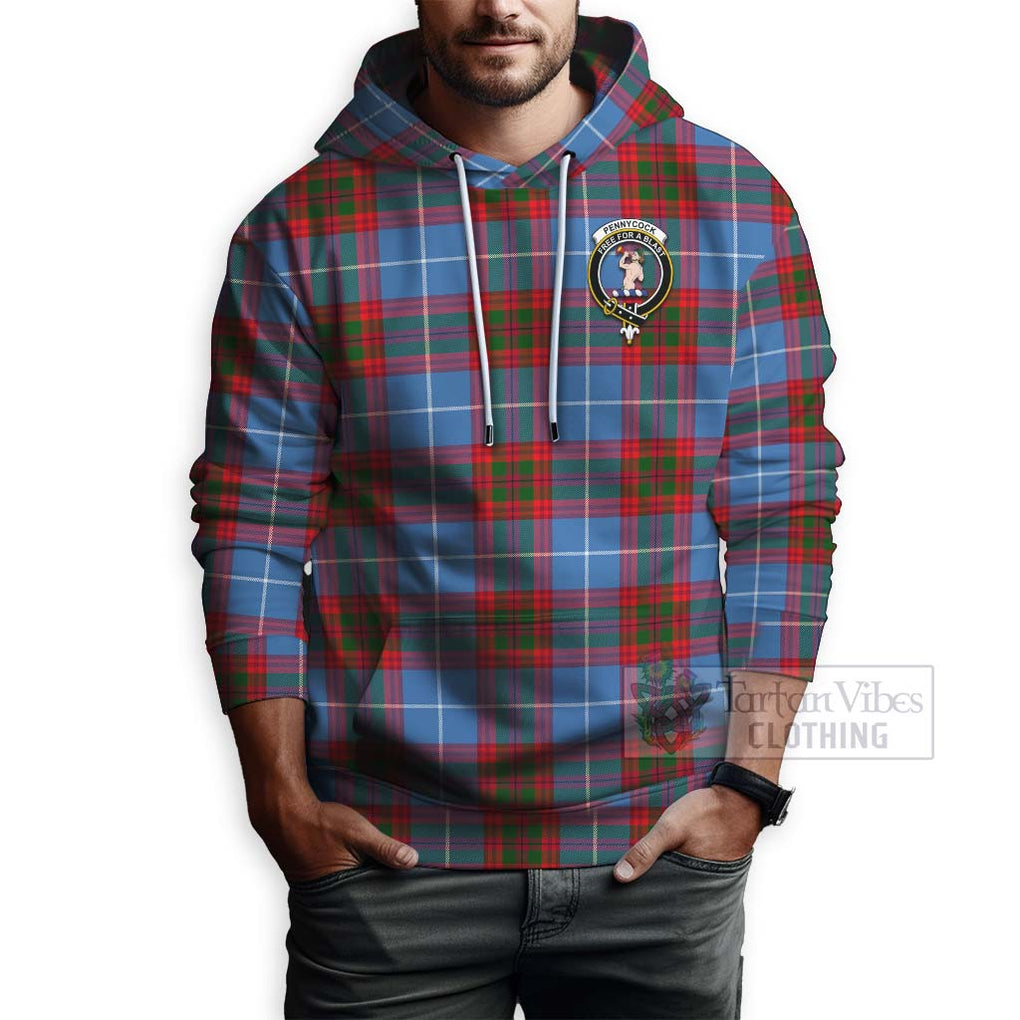 Tartan Vibes Clothing Pennycook Tartan Hoodie with Family Crest Celtic Skull Style