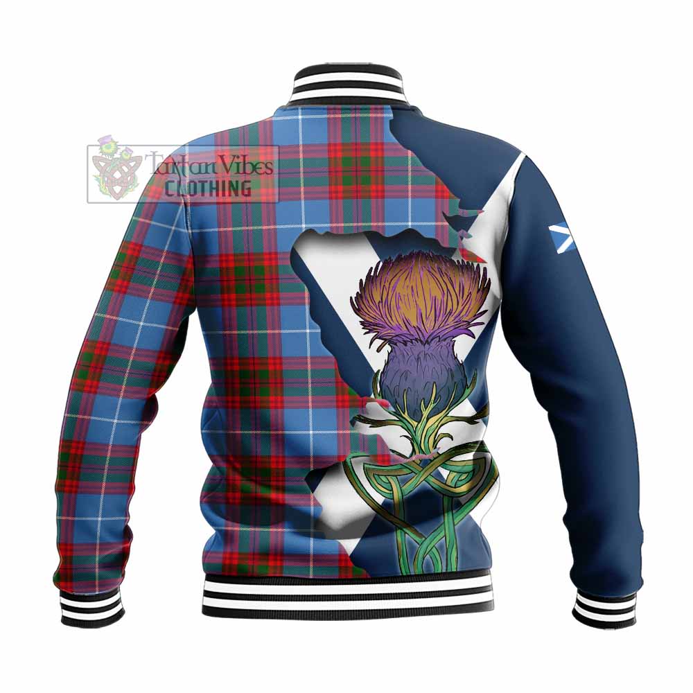 Pennycook Tartan Family Crest Baseball Jacket Scottish Thistle Celtic Inspired - Tartan Vibes Clothing