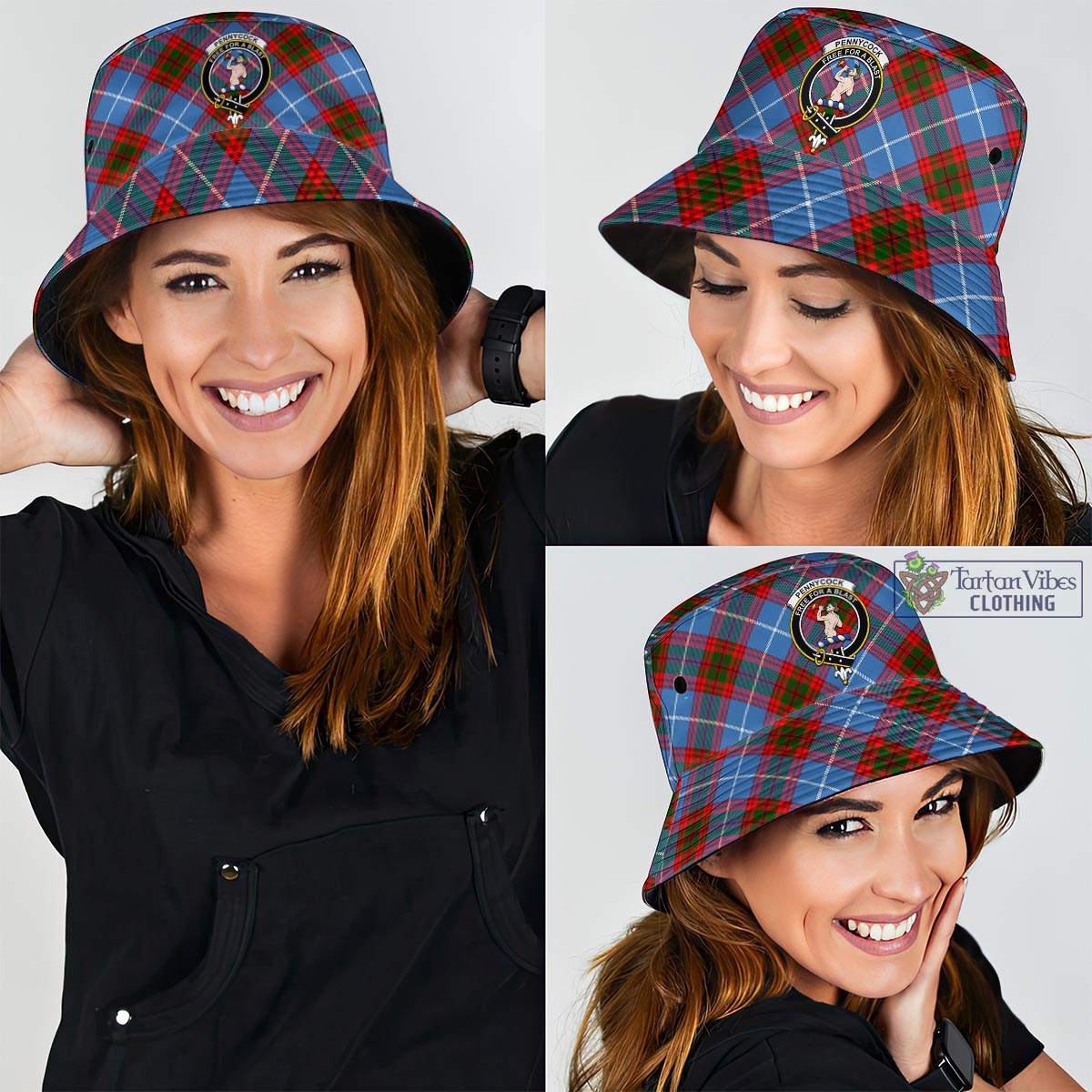 Tartan Vibes Clothing Pennycook Tartan Bucket Hat with Family Crest