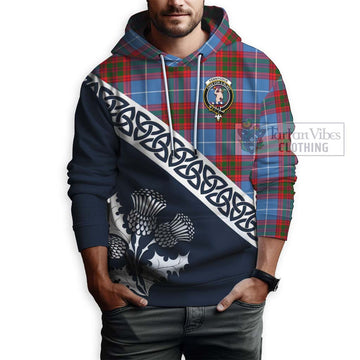 Pennycook Tartan Hoodie Featuring Thistle and Scotland Map