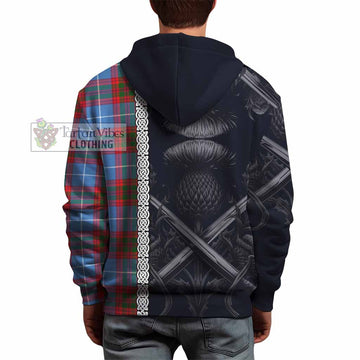 Pennycook Tartan Hoodie with Family Crest Cross Sword Thistle Celtic Vibes - Tartan Vibes Clothing