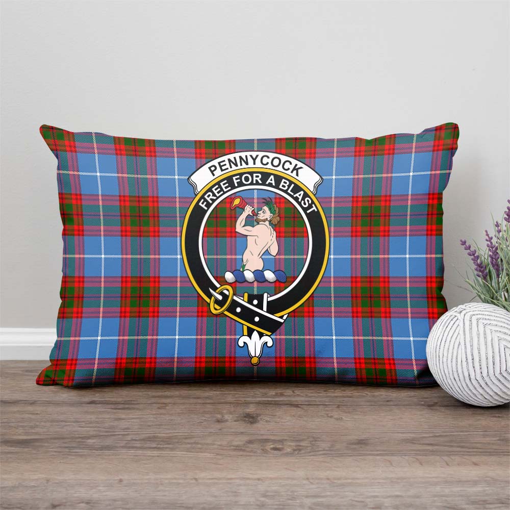 Pennycook Tartan Pillow Cover with Family Crest Rectangle Pillow Cover - Tartanvibesclothing