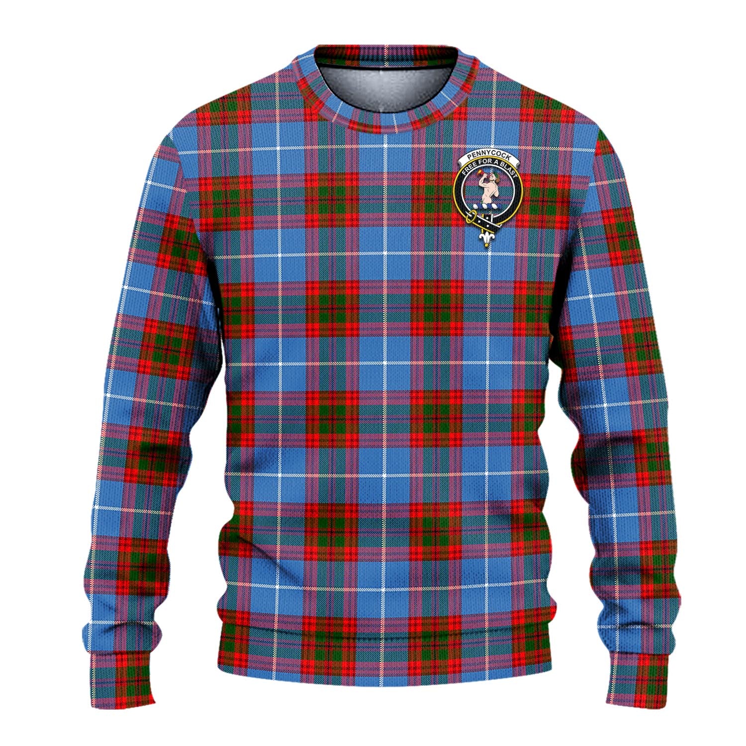 Pennycook Tartan Knitted Sweater with Family Crest - Tartanvibesclothing