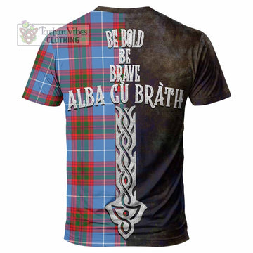 Pennycook Tartan Family Crest T-Shirt Alba Gu Brath Be Brave Lion Ancient Style - Tartan Vibes Clothing