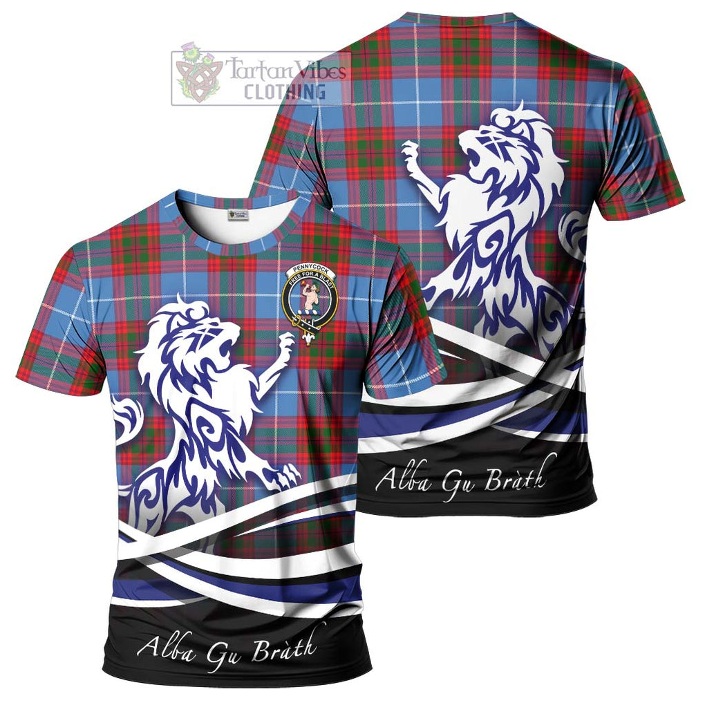 Tartan Vibes Clothing Pennycook Tartan Cotton T-shirt with Alba Gu Brath Regal Lion Emblem