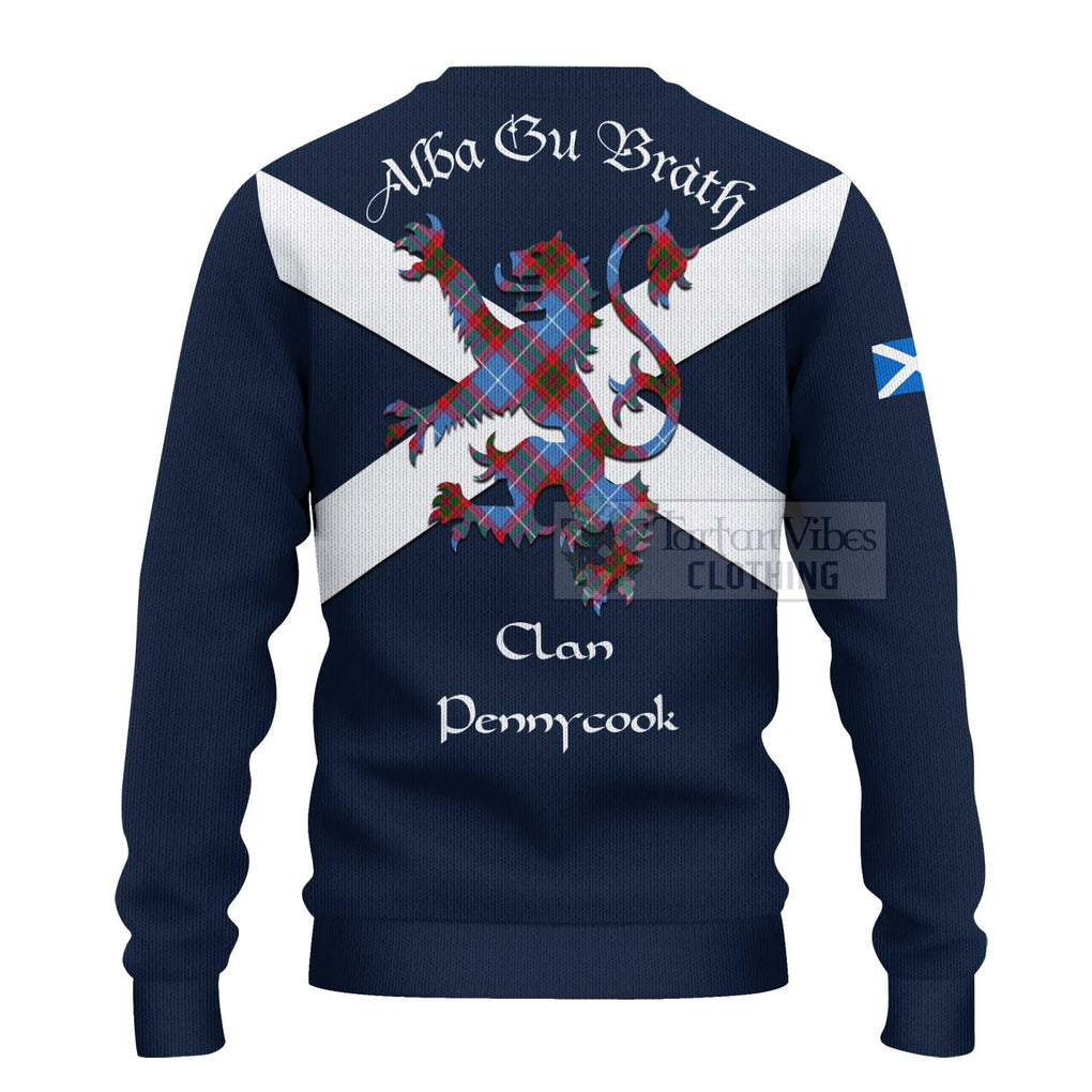 Tartan Vibes Clothing Pennycook Tartan Lion Rampant Knitted Sweater – Proudly Display Your Heritage with Alba Gu Brath and Clan Name