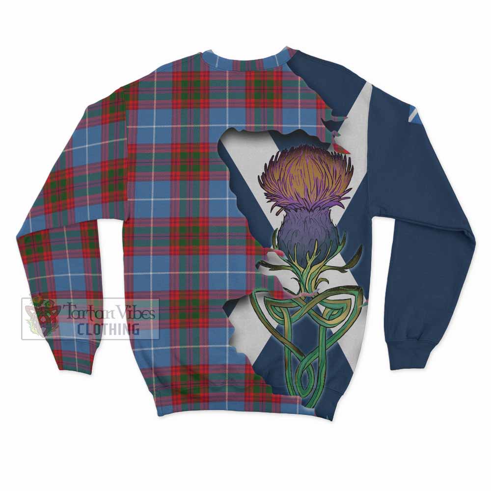 Pennycook Tartan Family Crest Sweatshirt Scottish Thistle Celtic Inspired - Tartan Vibes Clothing