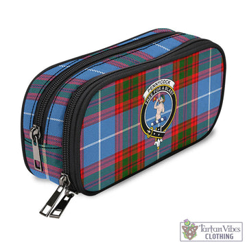 Pennycook Tartan Pen and Pencil Case with Family Crest