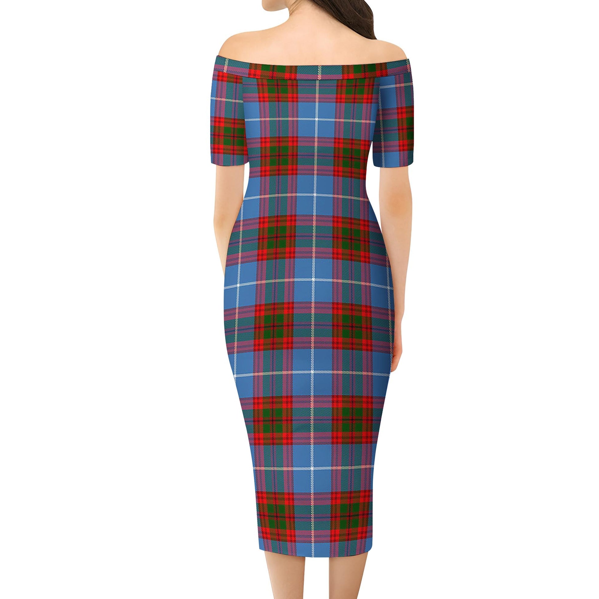 Pennycook Tartan Off Shoulder Lady Dress - Tartanvibesclothing