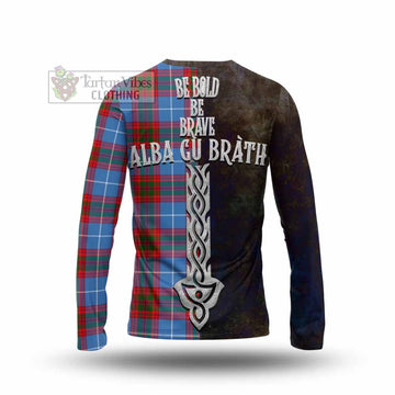 Pennycook Tartan Family Crest Long Sleeve T-Shirt Alba Gu Brath Be Brave Lion Ancient Style - Tartan Vibes Clothing