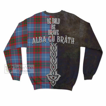 Pennycook Tartan Family Crest Sweatshirt Alba Gu Brath Be Brave Lion Ancient Style - Tartan Vibes Clothing