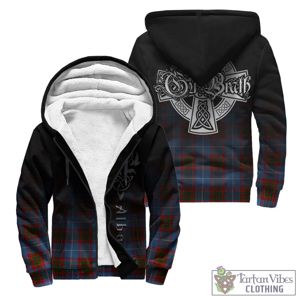 Tartan Vibes Clothing Pennycook Tartan Sherpa Hoodie Featuring Alba Gu Brath Family Crest Celtic Inspired