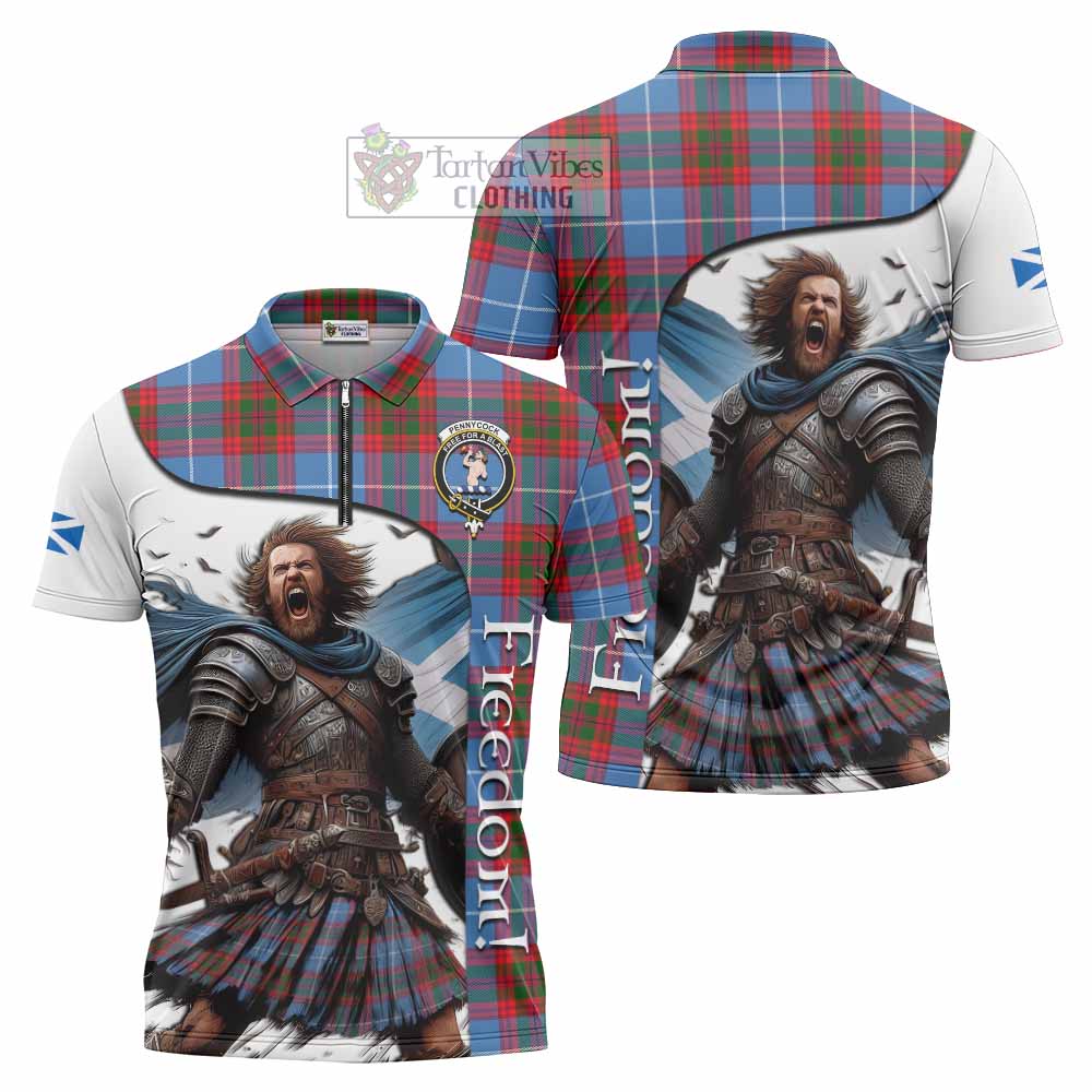 Tartan Vibes Clothing Pennycook Crest Tartan Zipper Polo Shirt Inspired by the Freedom of Scottish Warrior