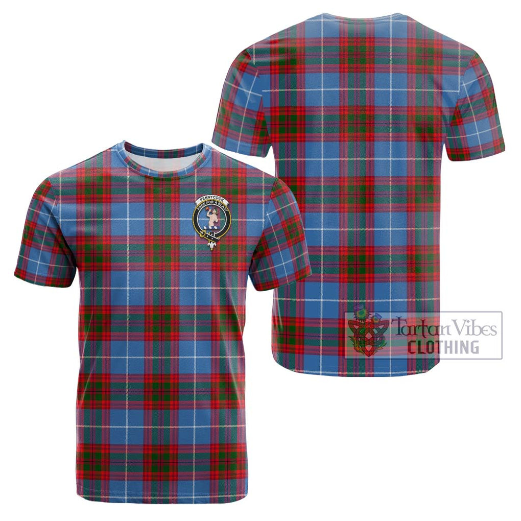 Pennycook Tartan Cotton T-Shirt with Family Crest Kid's Shirt - Tartanvibesclothing Shop