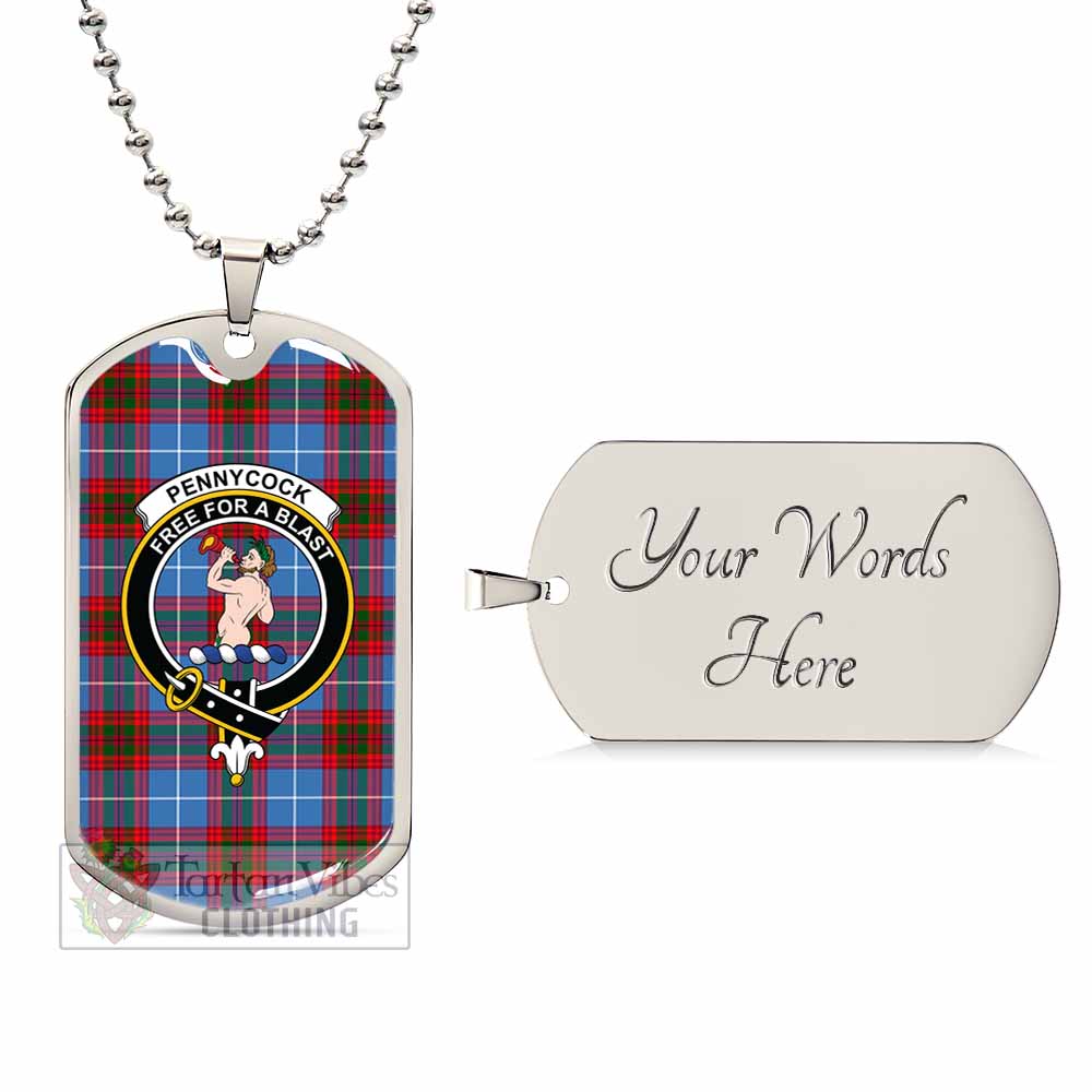 Tartan Vibes Clothing Pennycook Tartan Dog Tag Necklace with Family Crest