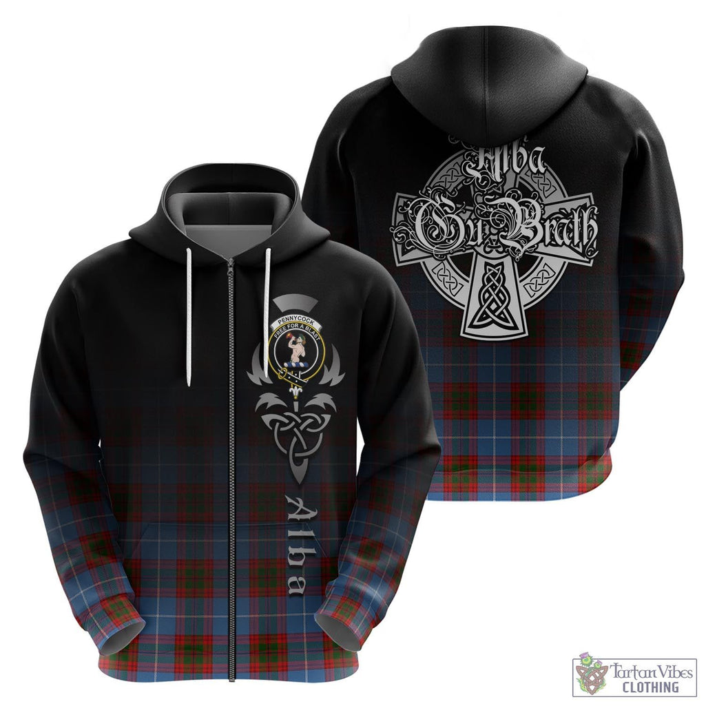 Tartan Vibes Clothing Pennycook Tartan Hoodie Featuring Alba Gu Brath Family Crest Celtic Inspired