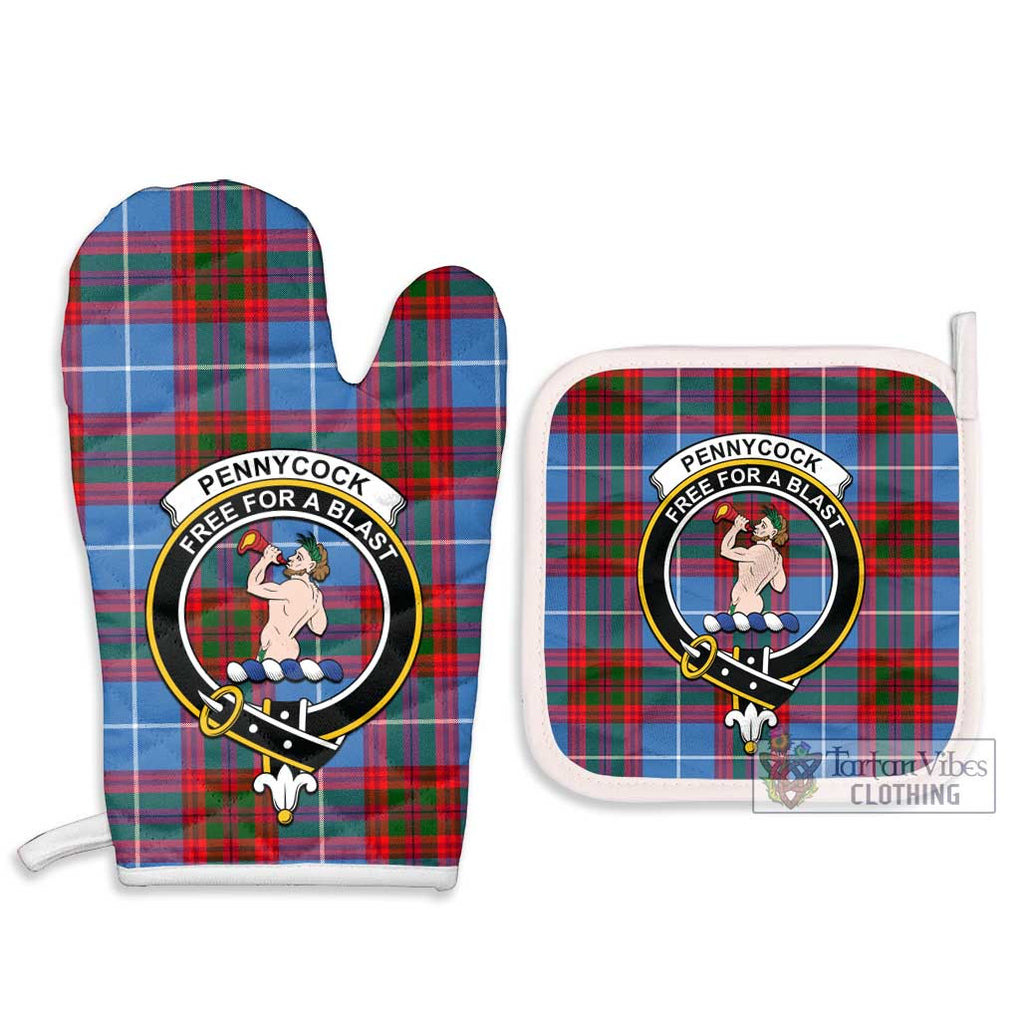 Pennycook Tartan Combo Oven Mitt & Pot-Holder with Family Crest Combo 1 Oven Mitt & 2 Pot-Holder White - Tartan Vibes Clothing