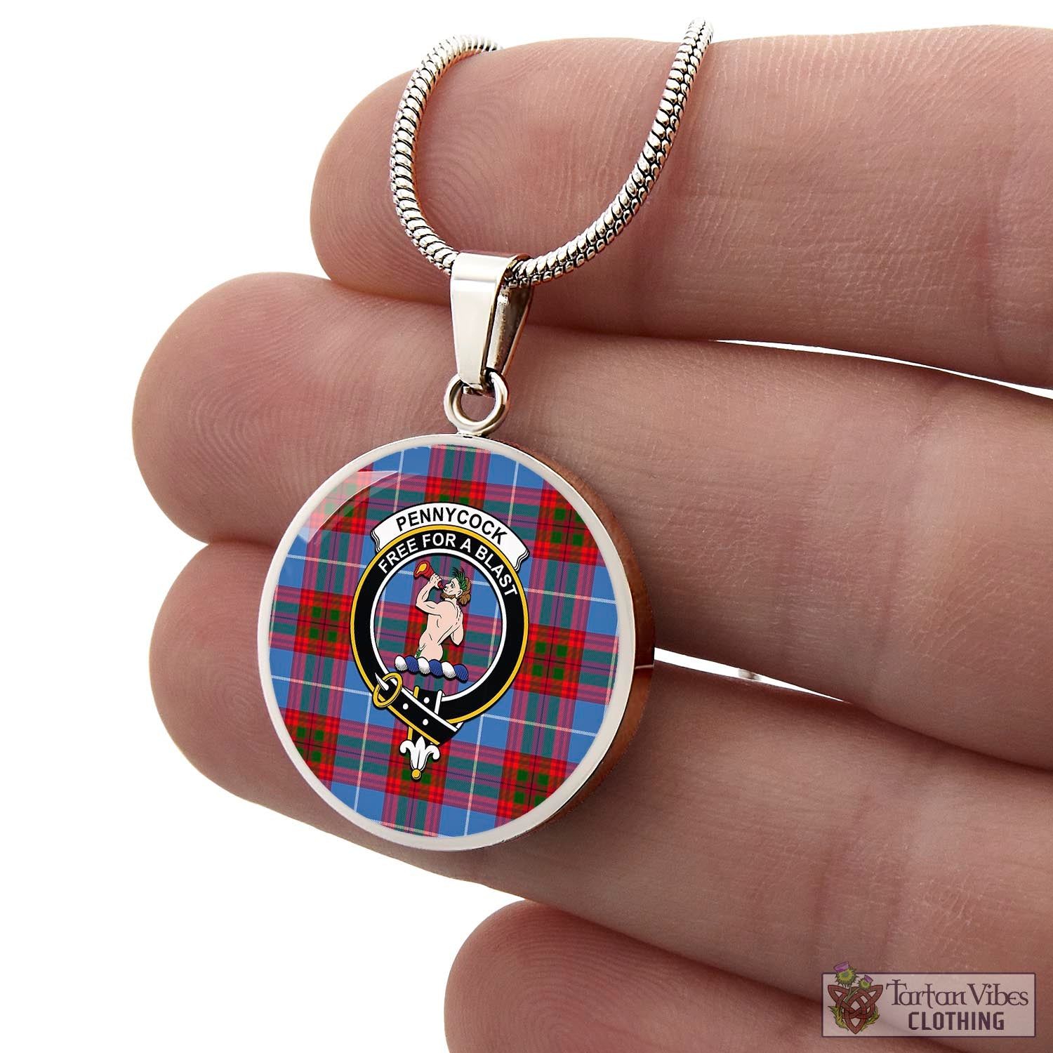 Tartan Vibes Clothing Pennycook Tartan Circle Necklace with Family Crest