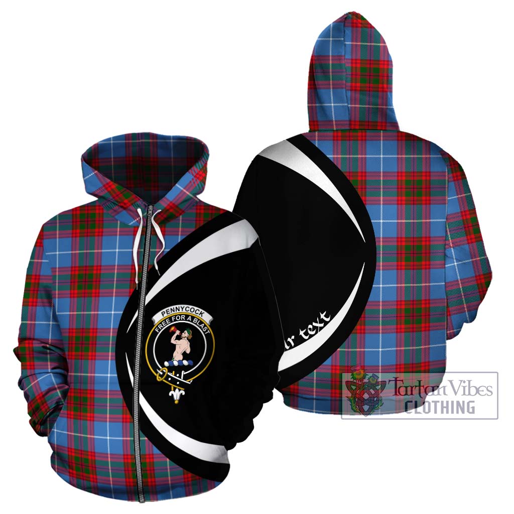 Pennycook Tartan Hoodie with Family Crest Circle Style - Tartan Vibes Clothing