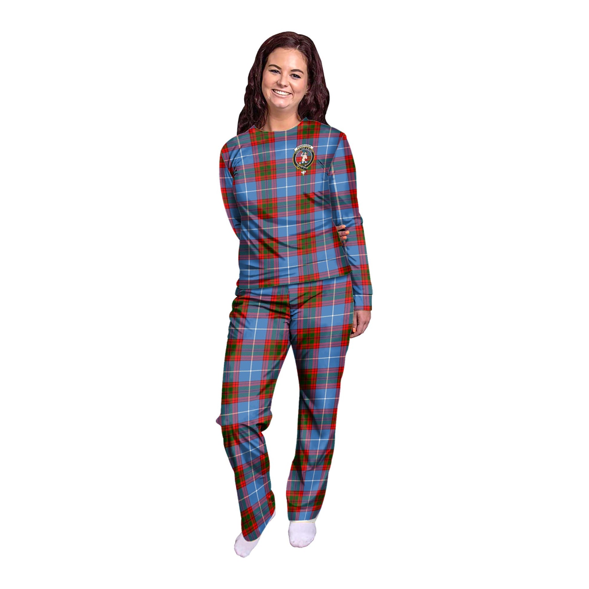 Pennycook Tartan Pajamas Family Set with Family Crest - Tartanvibesclothing