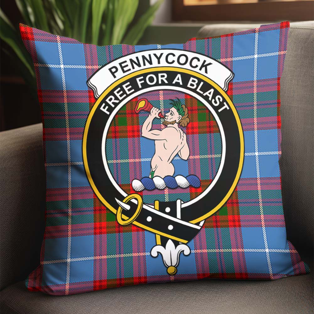 Pennycook Tartan Pillow Cover with Family Crest - Tartanvibesclothing