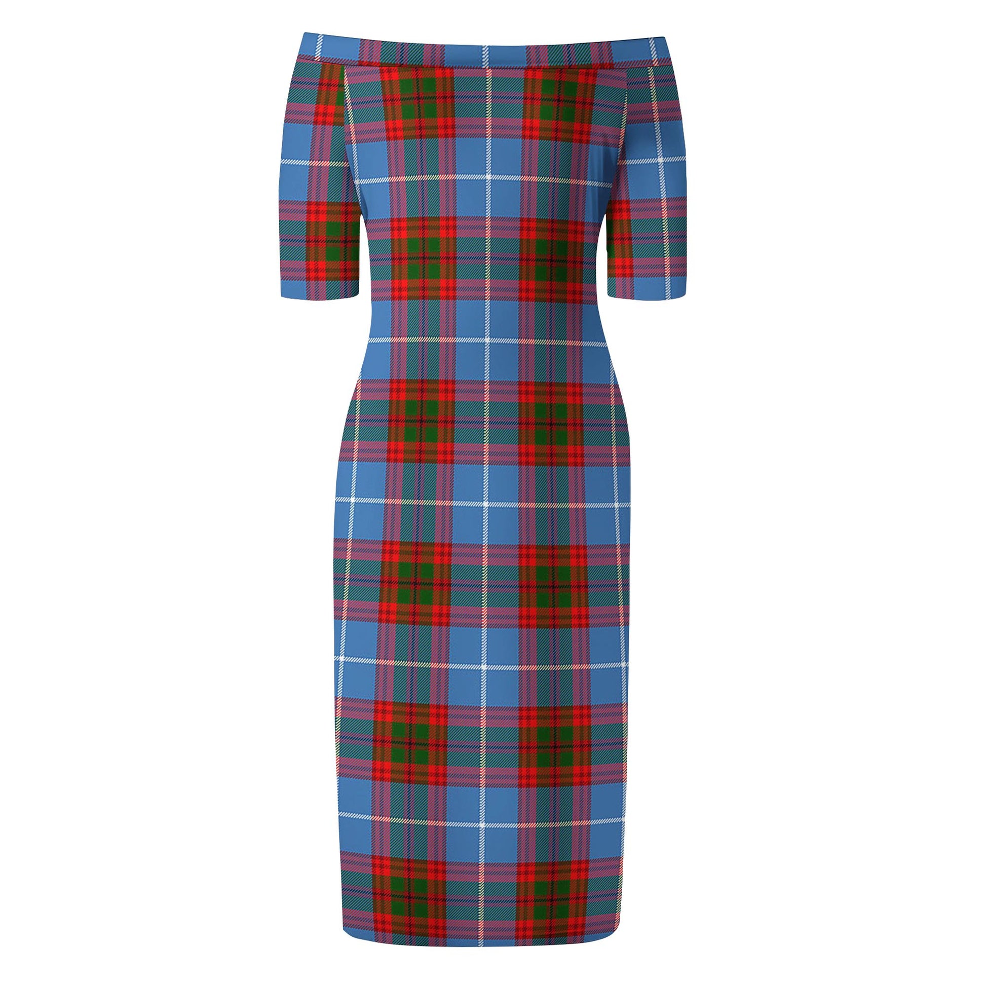 Pennycook Tartan Off Shoulder Lady Dress - Tartanvibesclothing