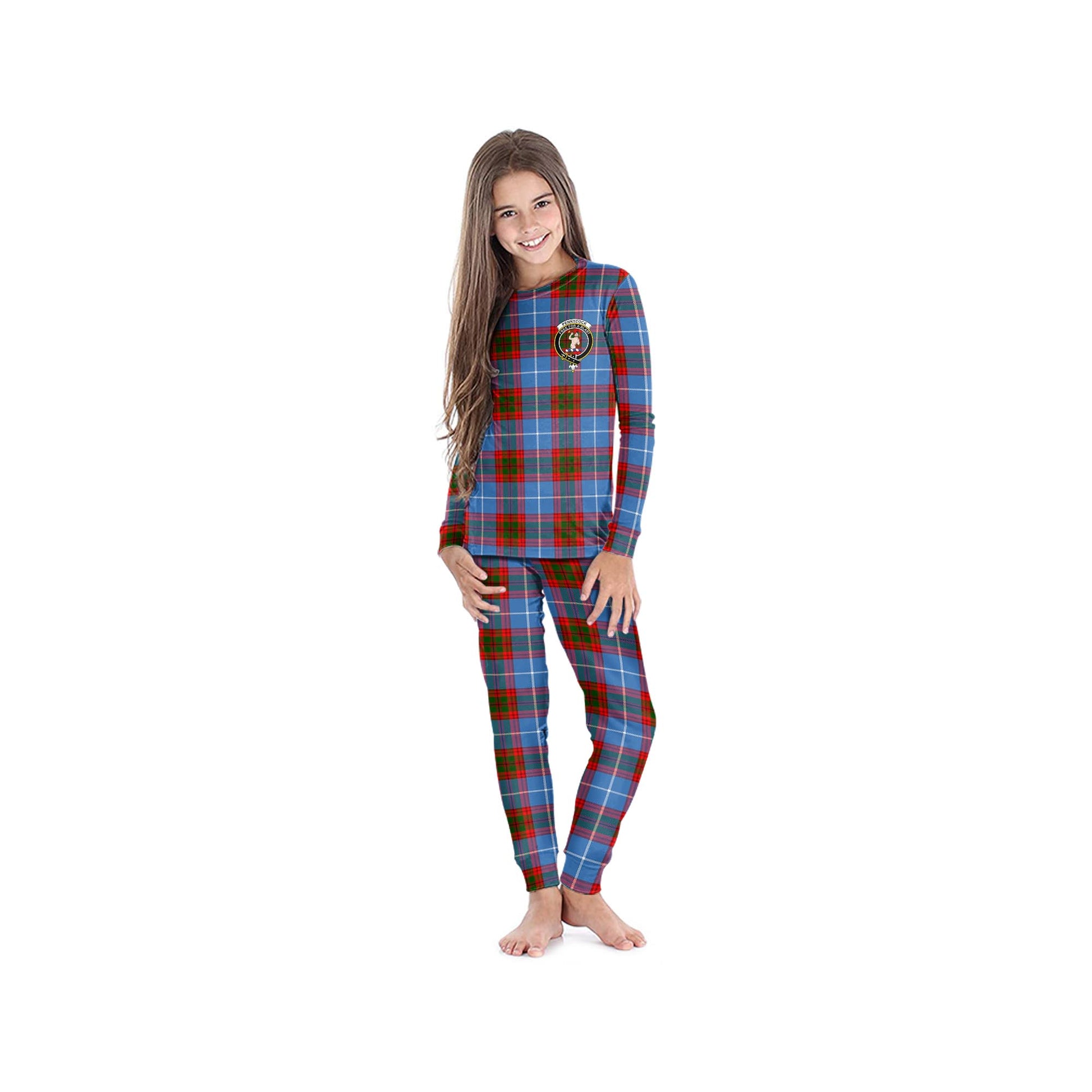 Pennycook Tartan Pajamas Family Set with Family Crest - Tartanvibesclothing