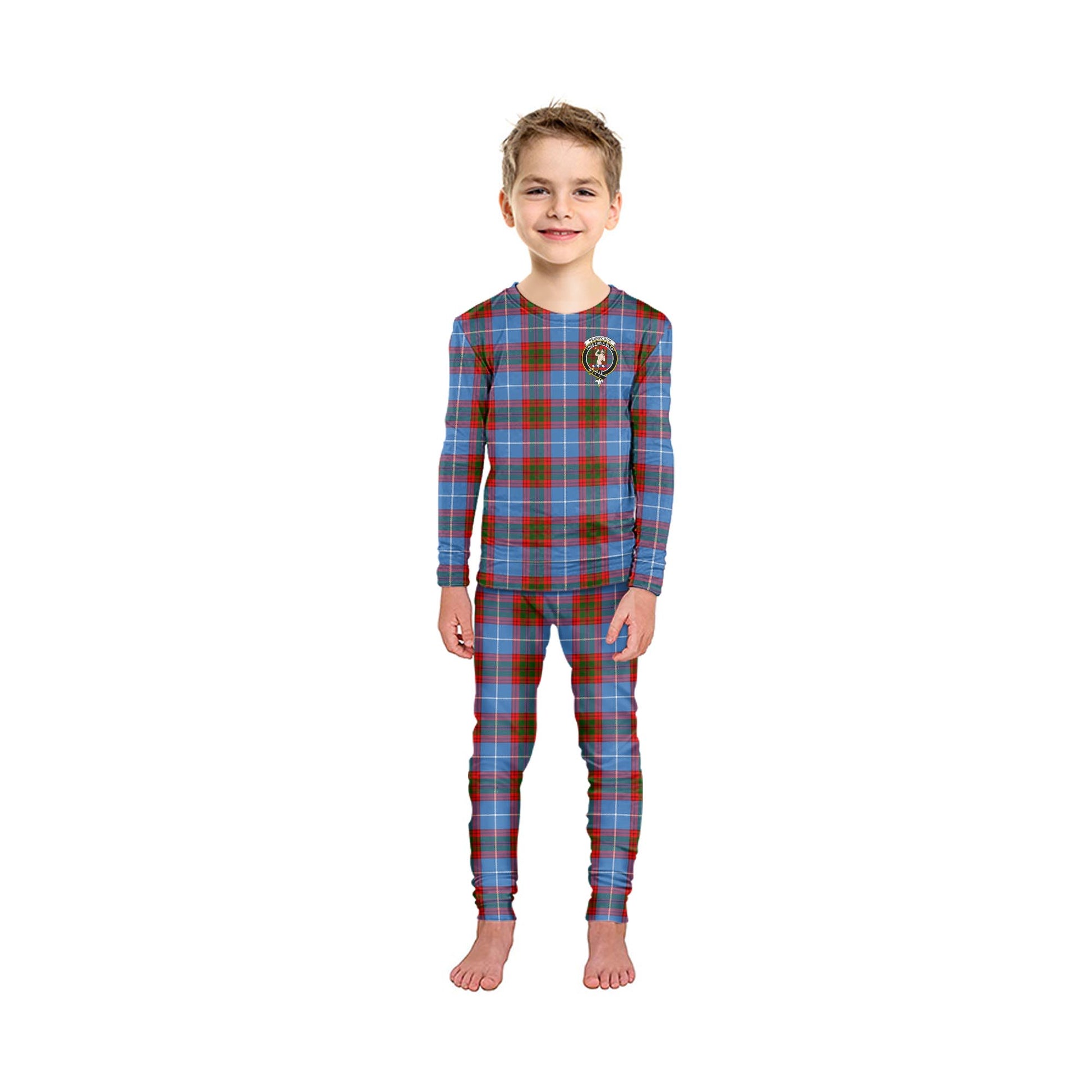 Pennycook Tartan Pajamas Family Set with Family Crest - Tartanvibesclothing