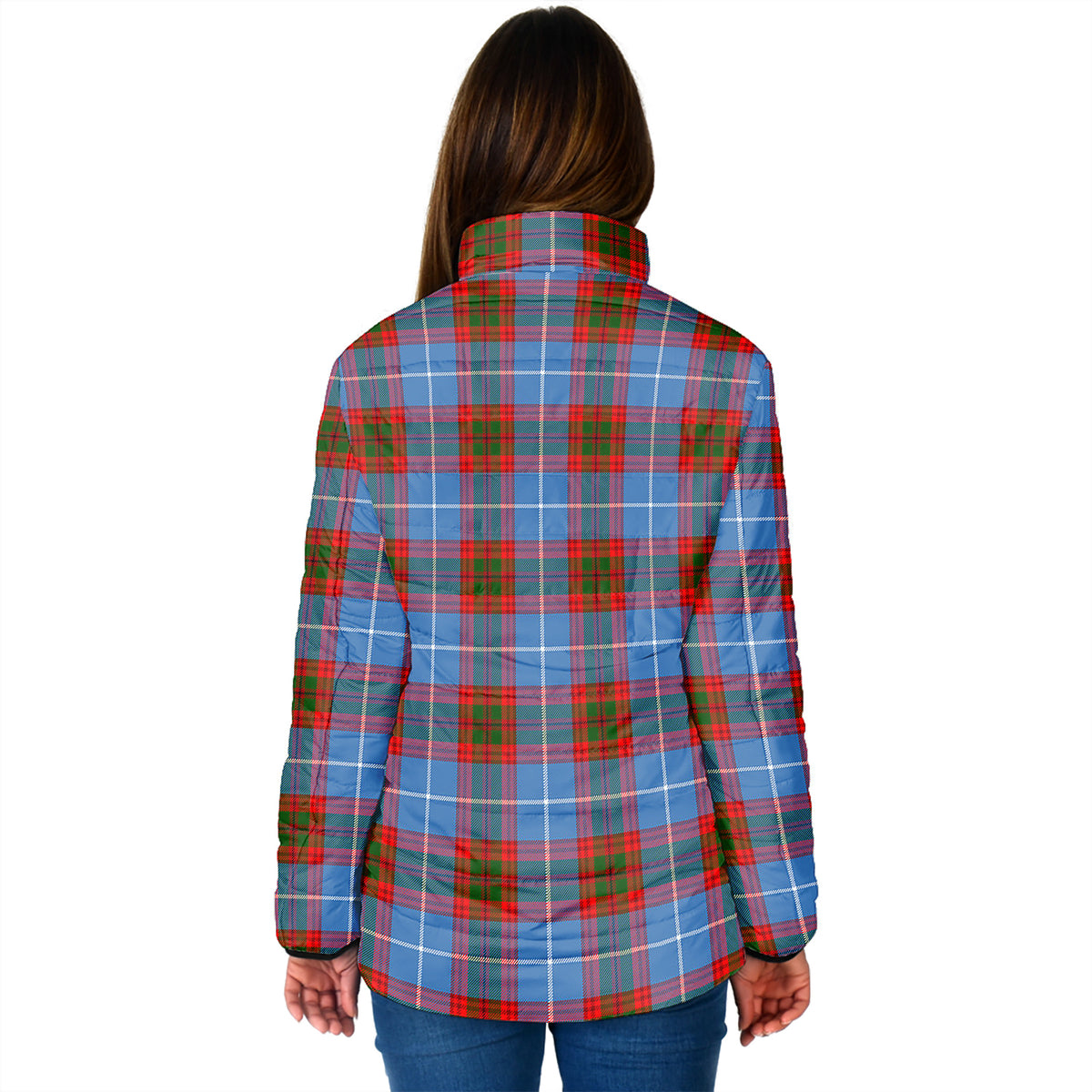 Pennycook Tartan Padded Jacket with Family Crest - Tartan Vibes Clothing