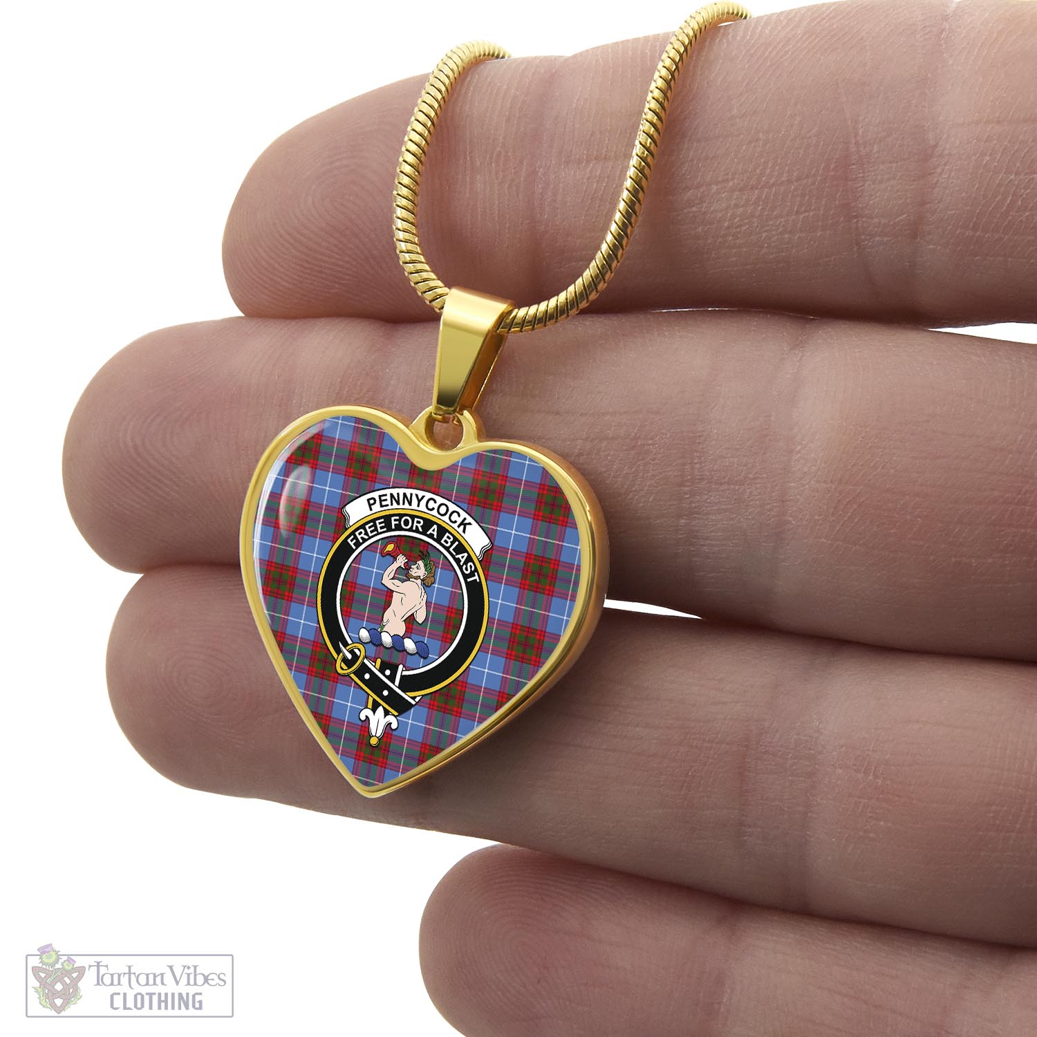 Tartan Vibes Clothing Pennycook Tartan Heart Necklace with Family Crest