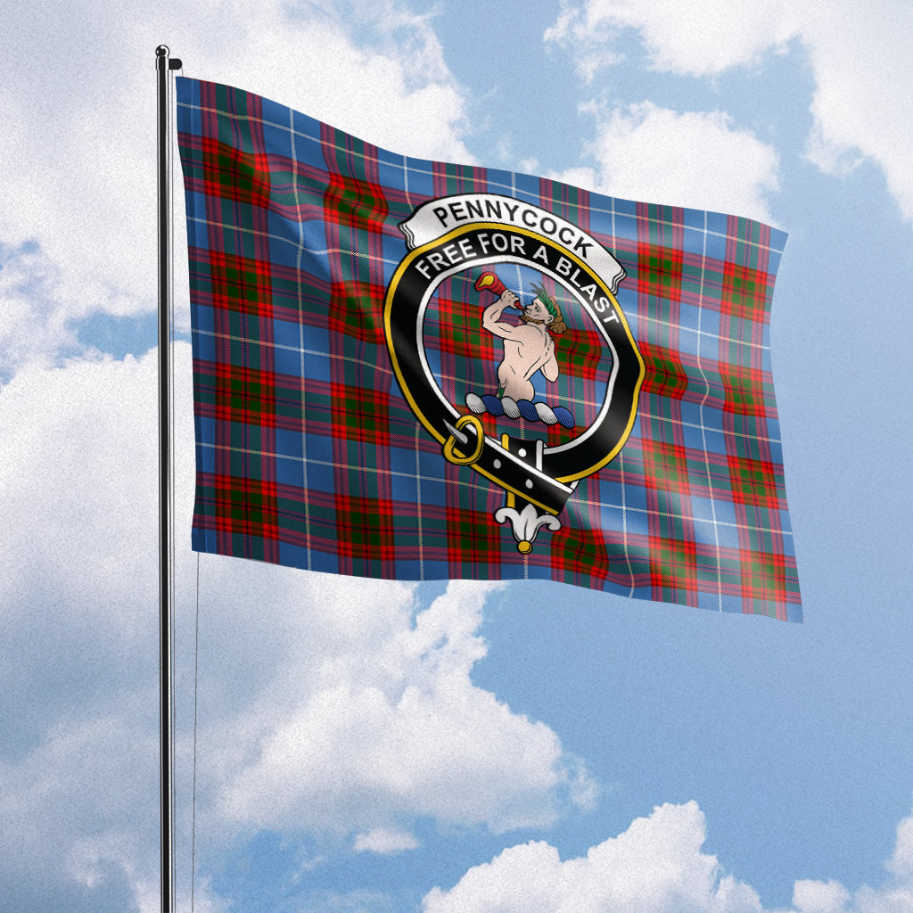 Pennycook Tartan Flag with Family Crest House Flag (Horizontal) - Tartan Vibes Clothing