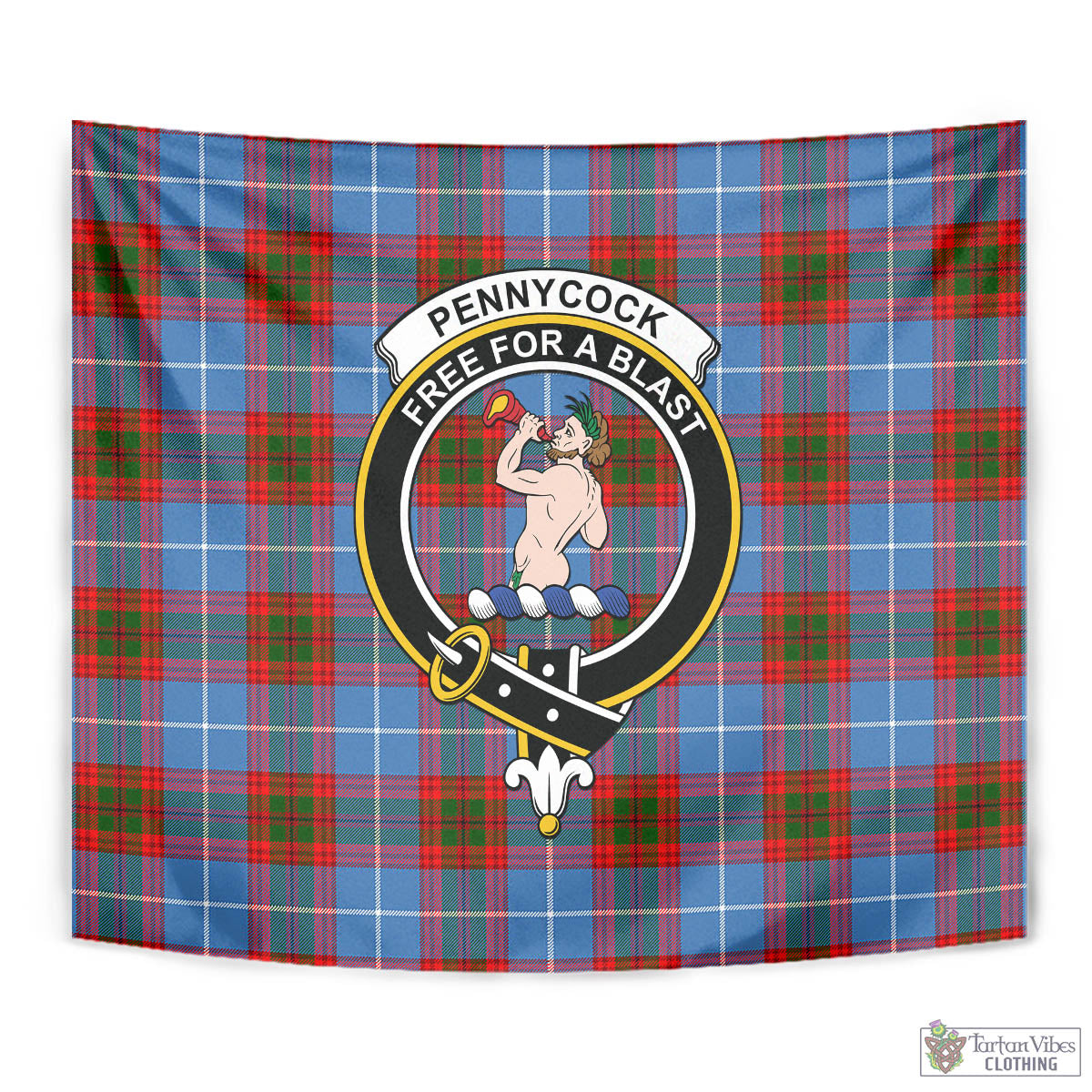 Tartan Vibes Clothing Pennycook Tartan Tapestry Wall Hanging and Home Decor for Room with Family Crest