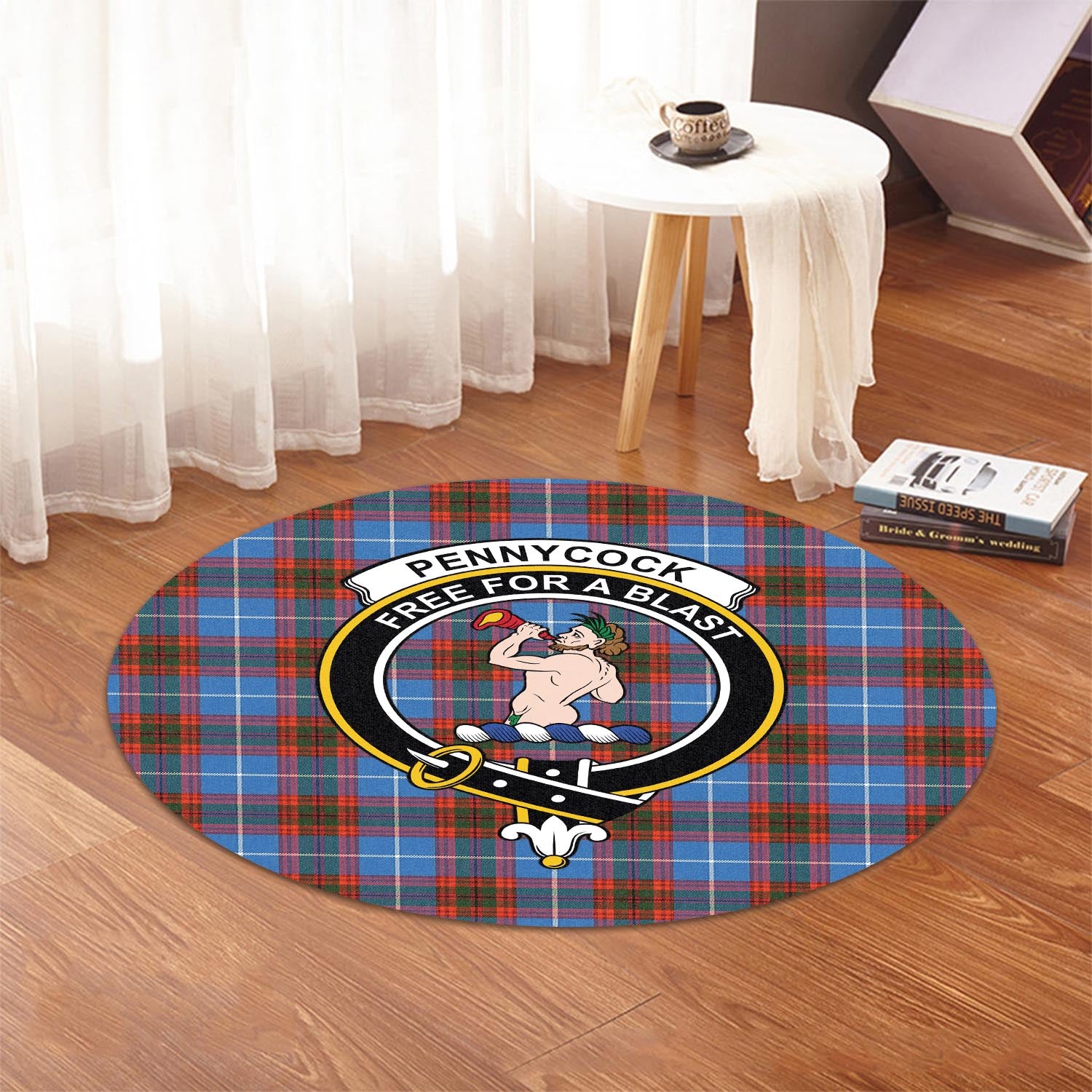 pennycook-tartan-round-rug-with-family-crest