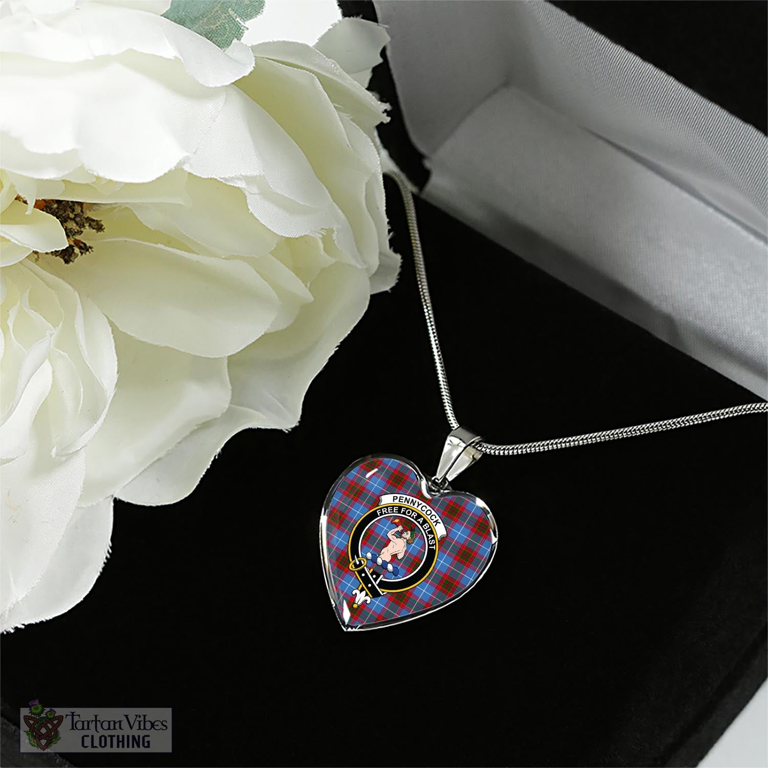 Tartan Vibes Clothing Pennycook Tartan Heart Necklace with Family Crest